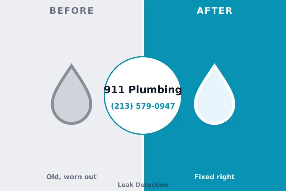 Before and after: plumbing repair Burbank, CA